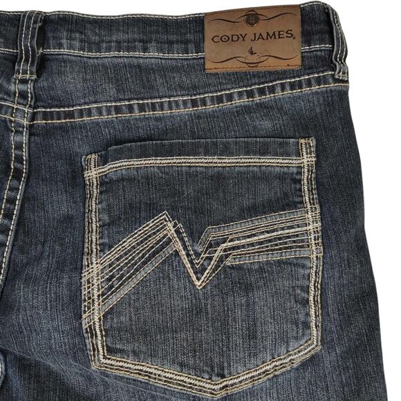 Cody James Jeans Mens 42x30 Dark Wash Straight Bootcut Denim Western - Picture 9 of 10